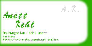 anett kehl business card